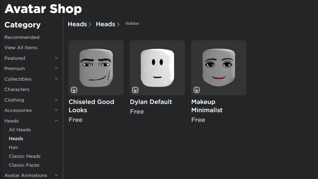 All the Roblox Dynamic heads (except the default) have turned into