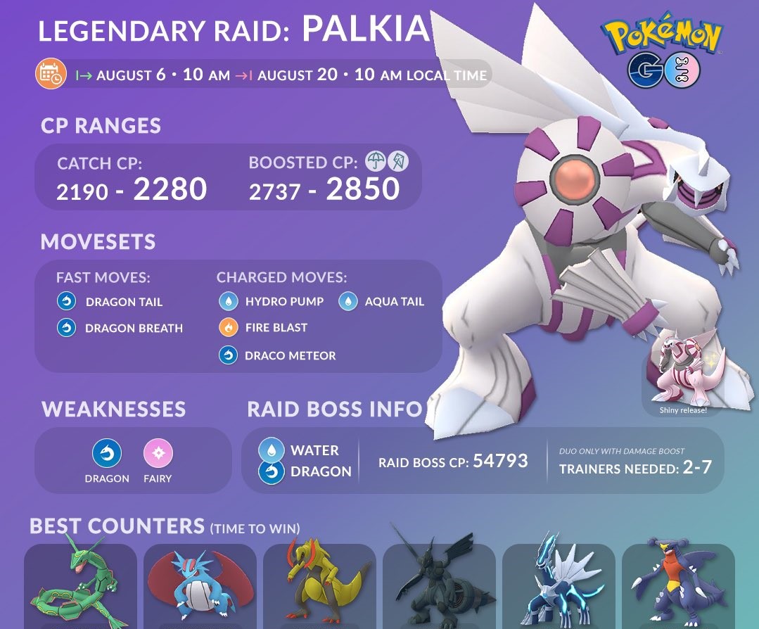 Can Palkia be shiny in Pokemon GO? (August 2021)