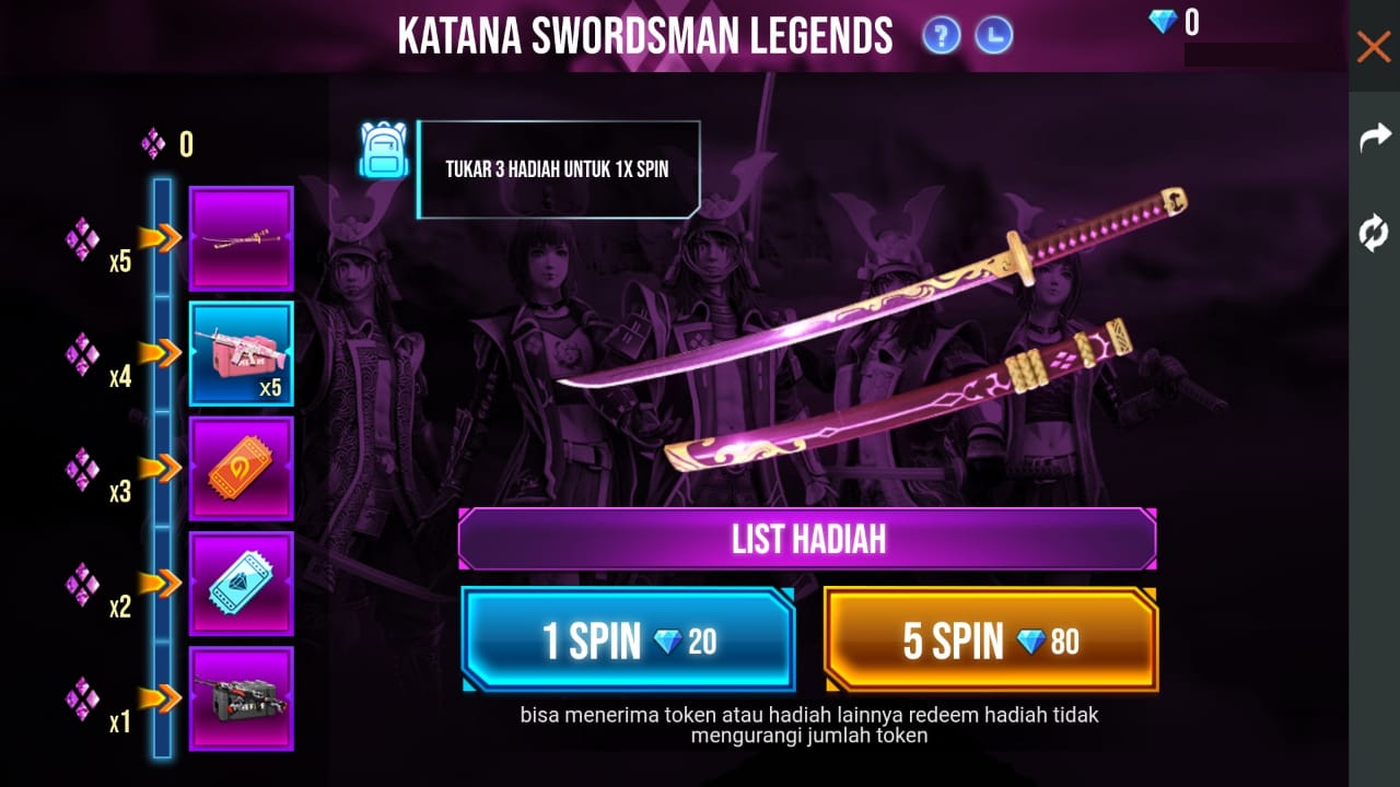 Skin Katana Swordsman Legends Free Fire Rilis Di Event Terbaru
