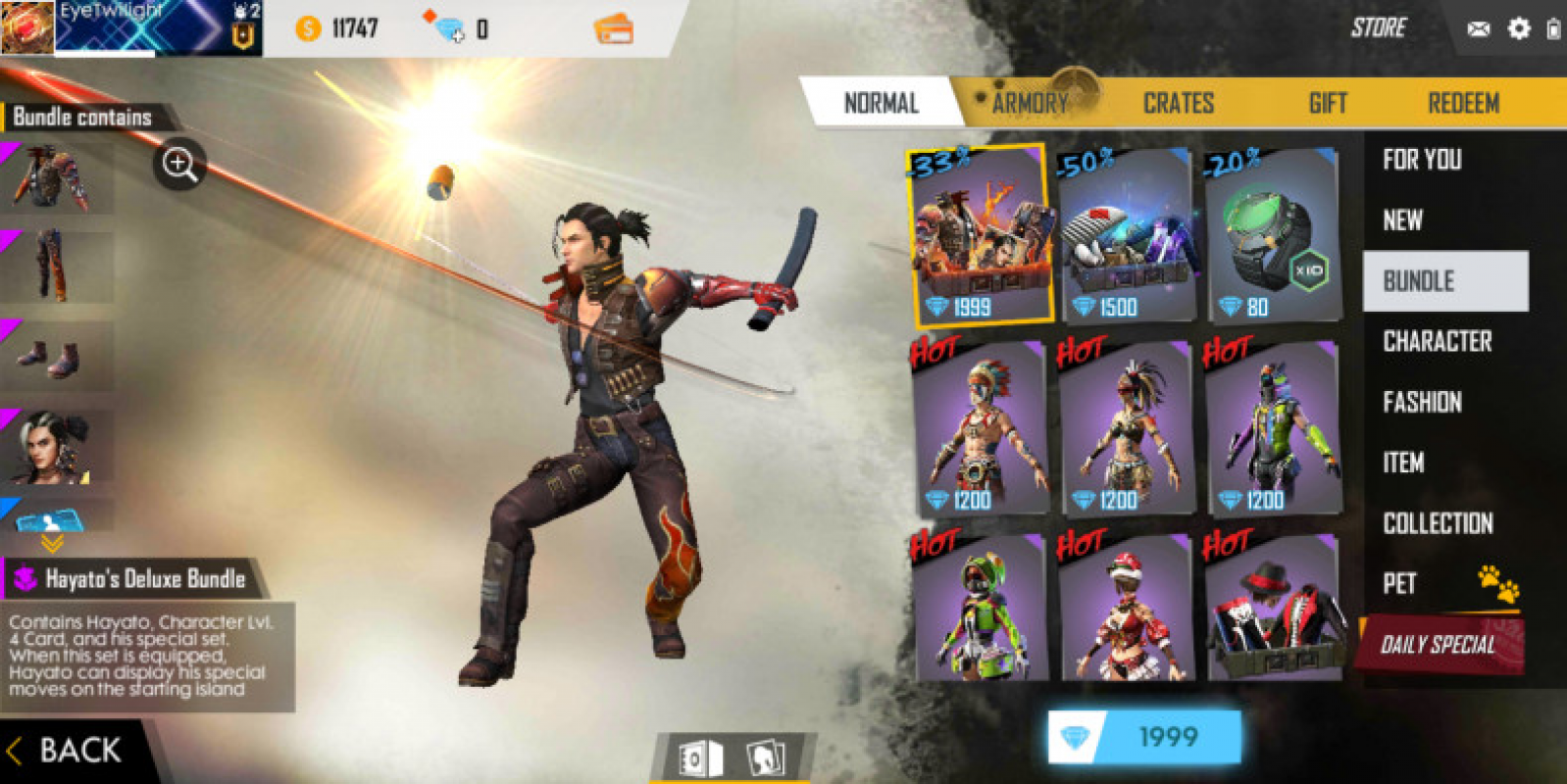 Free Fire Character Hayato A Young Samurai With A Handsome