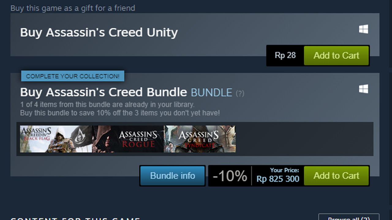 A Bug Assassin S Creed Unity Is Sold At Rp28 In Steam Dunia Games
