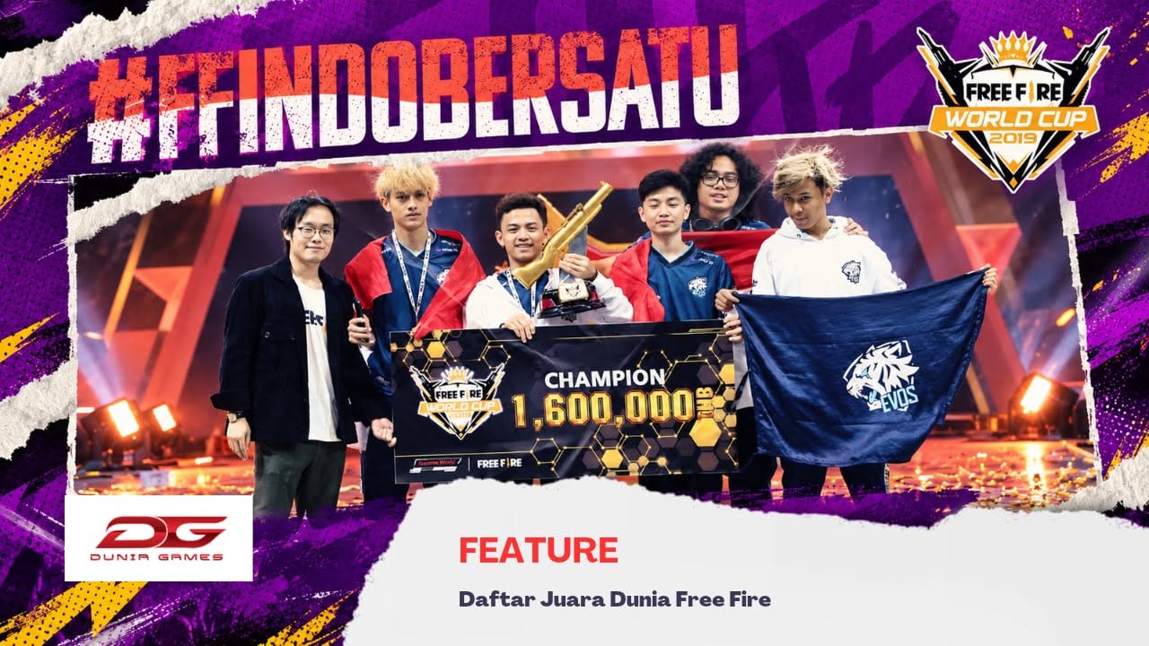 Daftar Juara Dunia Free Fire dari Masa ke Masa