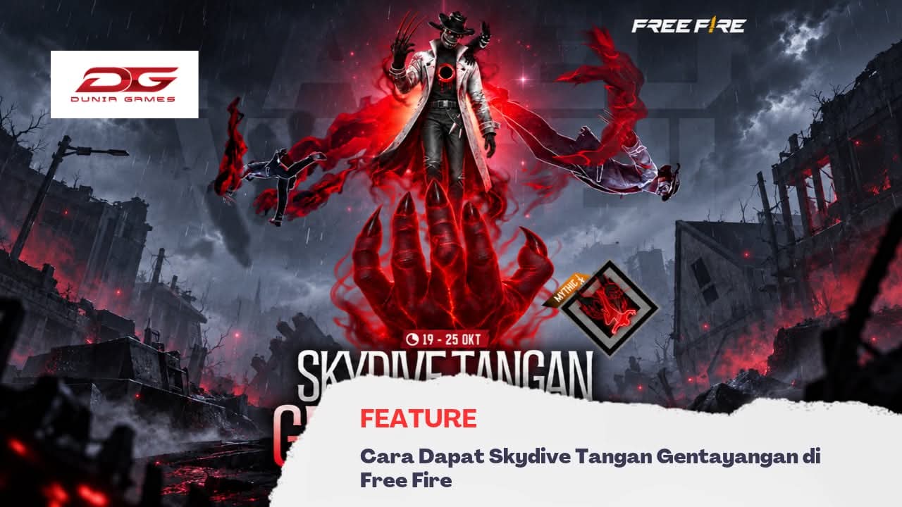 Cara Dapat Skydive Tangan Gentayangan FF, Masuki Pertempuran dengan Kekuatan Mistis!
