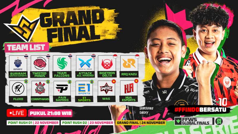Dukung RRQ Kazu dan BTR Delta di Puncak FFWS Global Finals 2024 ...